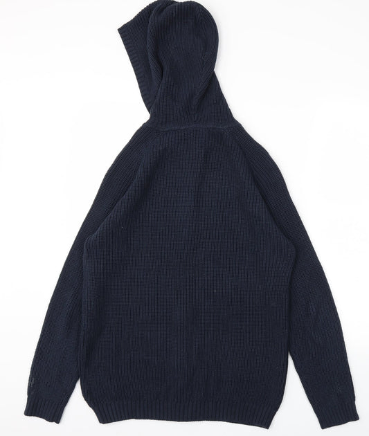 !Solid Womens Blue Full Zip Jumper Size L