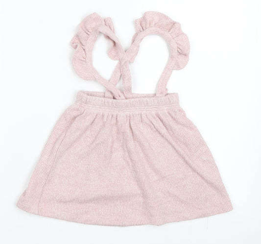 George Girls Pink Pinafore/Dungaree Dress Size 12-18 Months