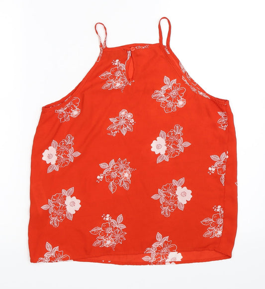 New Look Girls Red Floral Basic Blouse Size 15 Years