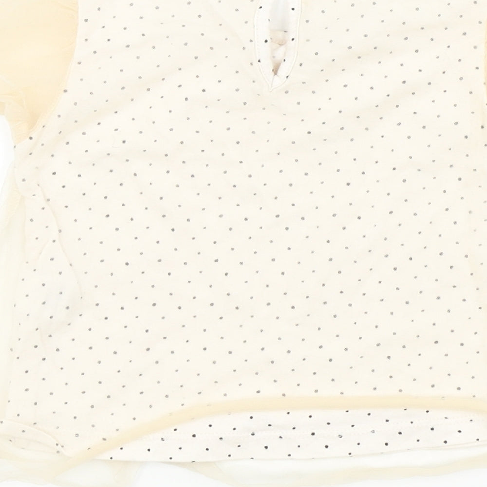 Zara Girls Beige Spotted Basic Blouse Size 12-18 Months - LACE TOP