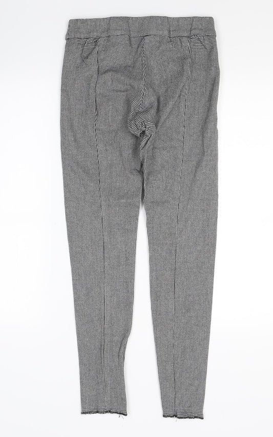 H&M Womens Grey Houndstooth Jegging Leggings Size 8 L26 in