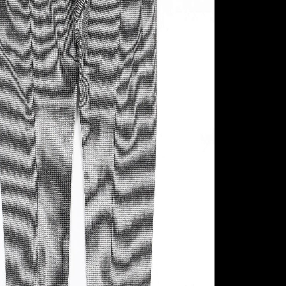H&M Womens Grey Houndstooth Jegging Leggings Size 8 L26 in