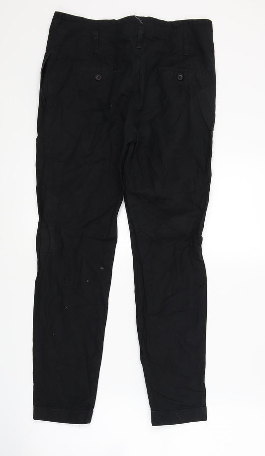 Preworn Womens Black Trousers Size 28 in L25 in