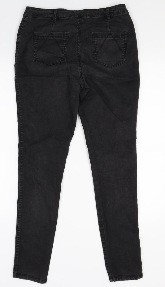 Dorothy Perkins Womens Black Denim Skinny Jeans Size 12 L28 in