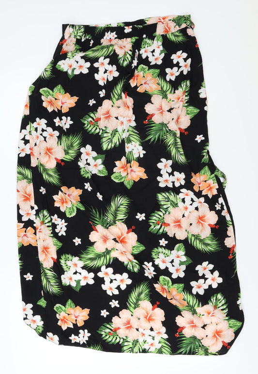 George Womens Black Floral A-Line Skirt Size 28 in