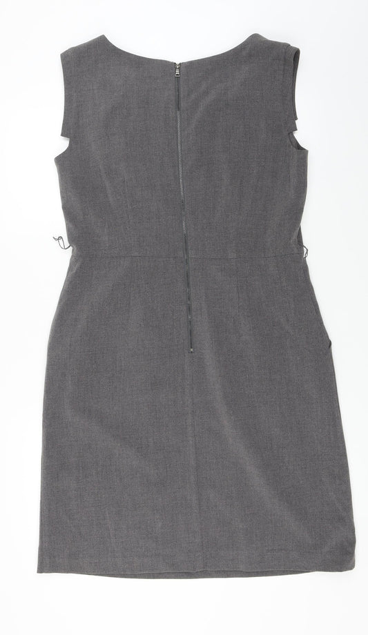 Sandra Darren Womens Grey A-Line Size 12