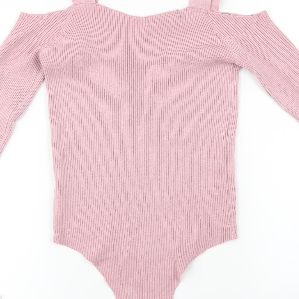 Vogue Womens Pink Bodysuit One-Piece Size XS