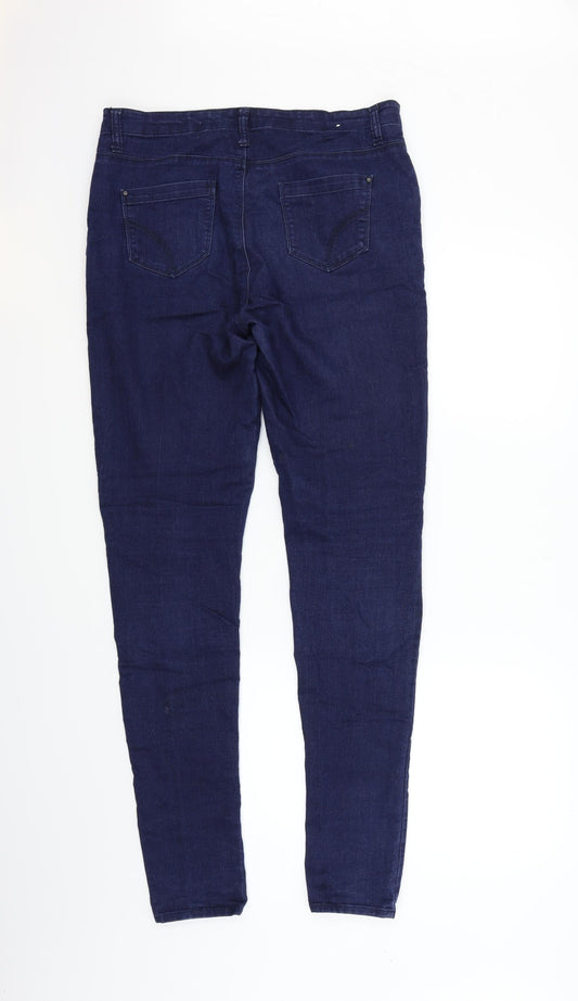 deniem & co Womens Blue Trousers Size 12 L29 in
