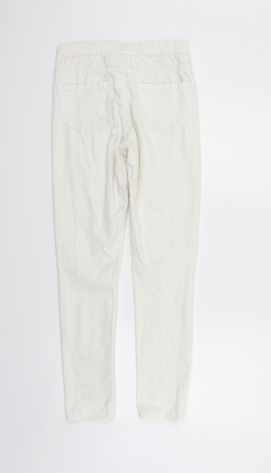deniem & co Womens White Trousers Size 10 L27 in