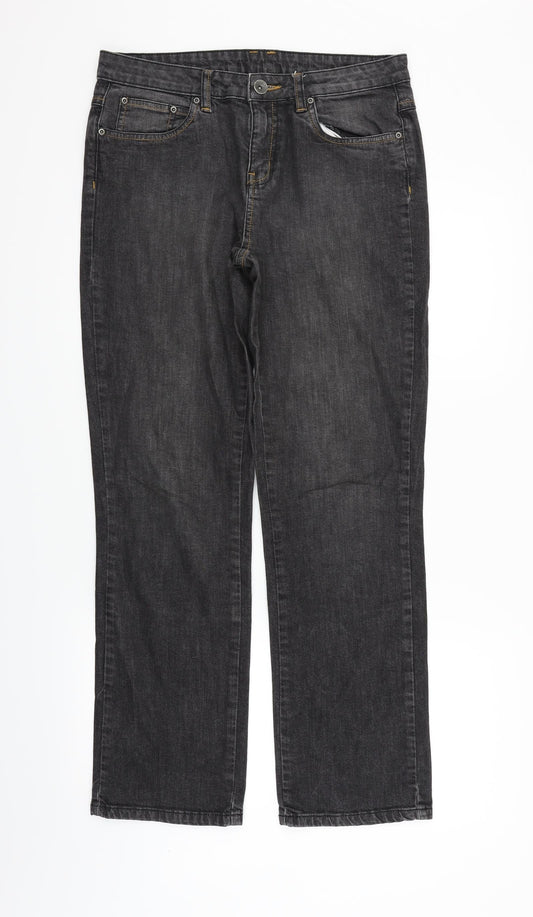 Papaya Womens Black Trousers Size 12 L29 in