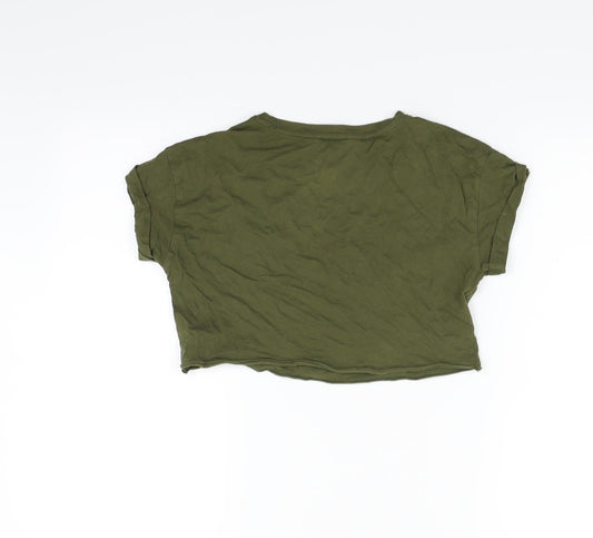 Topshop Girls Green Basic T-Shirt Size 9 Years