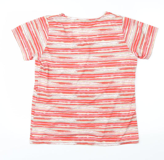Alexara Womens Pink Geometric Basic Blouse Size 16