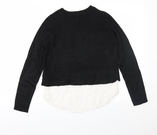 Divided Womens Black Knit Pullover Jumper Size XS