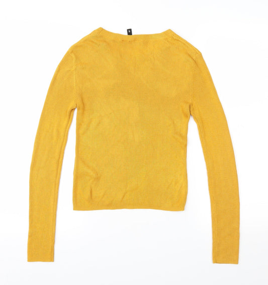 Divided Womens Yellow Knit Pullover Jumper Size S