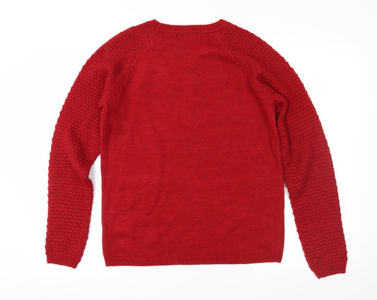 NEXT Womens Red Knit Pullover Jumper Size 10
