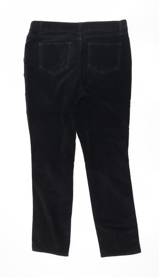 Phase Eight Womens Black Velour Trousers Size 36 in L28 in