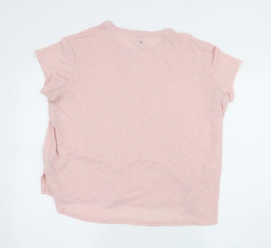 Workout Womens Pink Jersey Basic T-Shirt Size 4