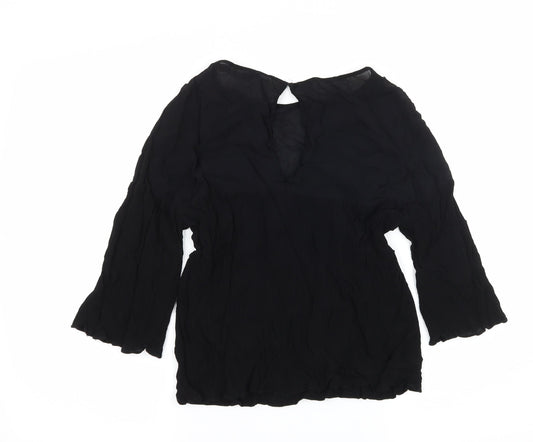 Zara Womens Black Basic Blouse Size L