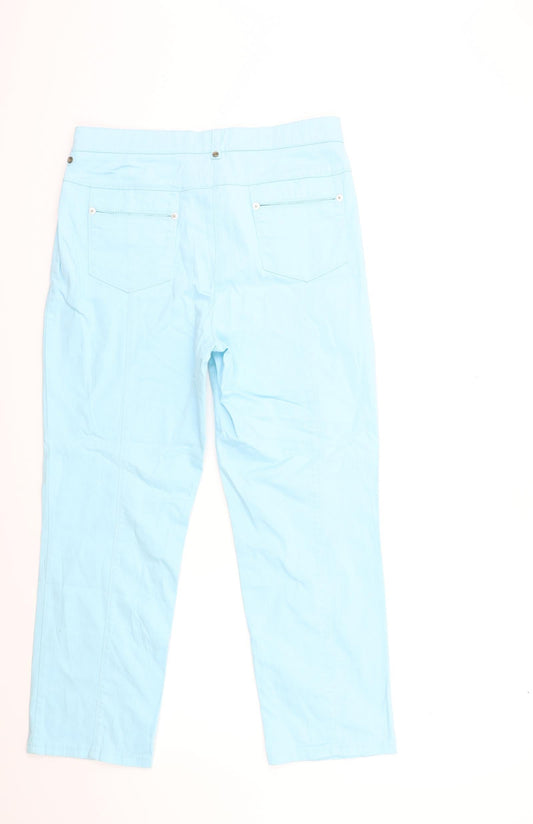 GETER HAHM Womens Blue Denim Straight Jeans Size 14 L25 in