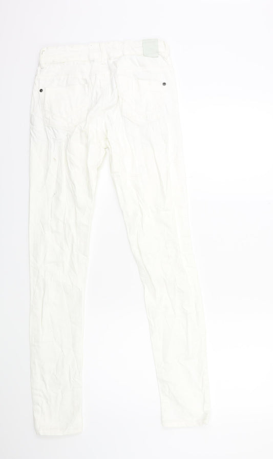 Tumble 'N Dry Womens White Denim Skinny Jeans Size 14 L30 in