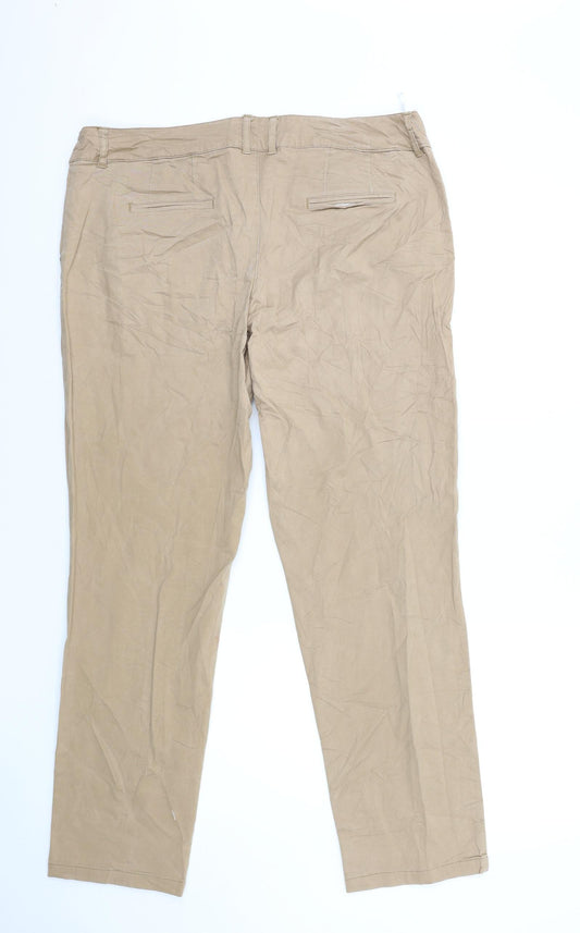 BPC Womens Brown Chino Trousers Size 20 L28 in