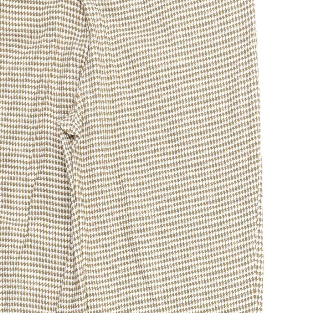 Preworn Womens Brown Houndstooth Trousers Size 30 in L28 in