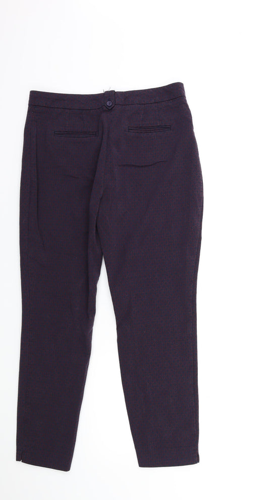 Phase Eight Womens Blue Geometric Trousers Size 14 L26 in