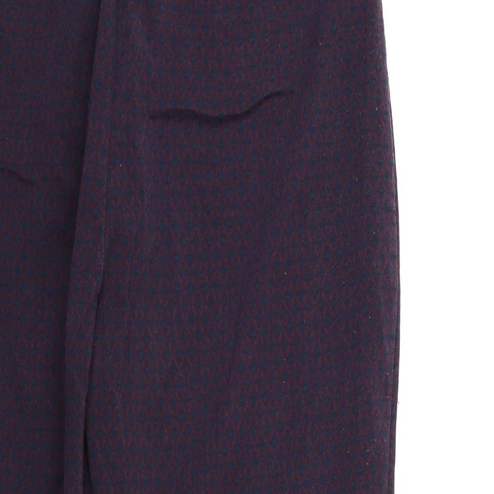 Phase Eight Womens Blue Geometric Trousers Size 14 L26 in