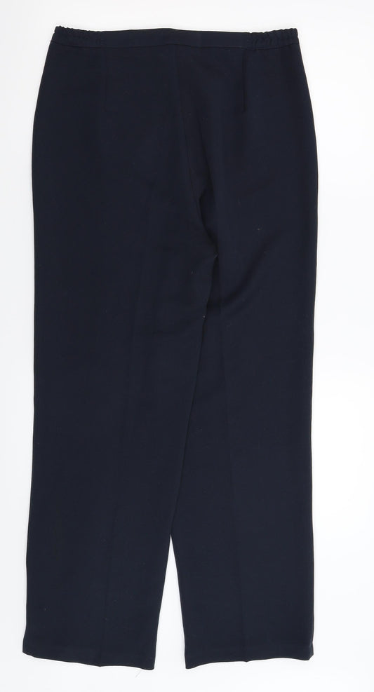 Poppy Womens Blue Trousers Size 12 L29 in
