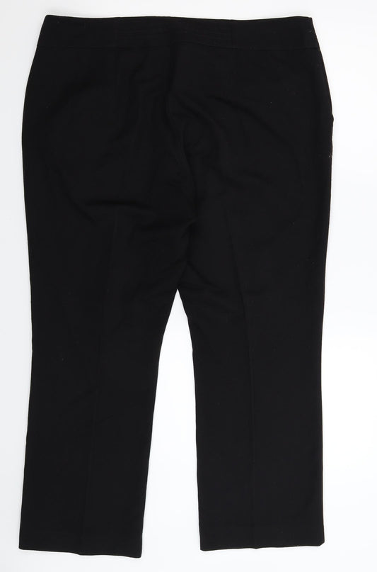 Preworn Womens Black Trousers Size 14 L29 in
