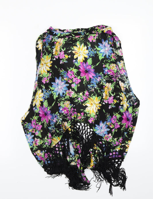 Glamorous Womens Black Floral Cardigan Jumper Size 14