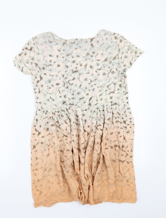 ASOS Womens Orange Floral A-Line Size 8