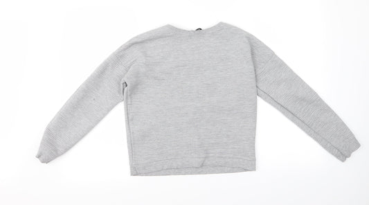 New Look Girls Grey Pullover Jumper Size 12 Years - love