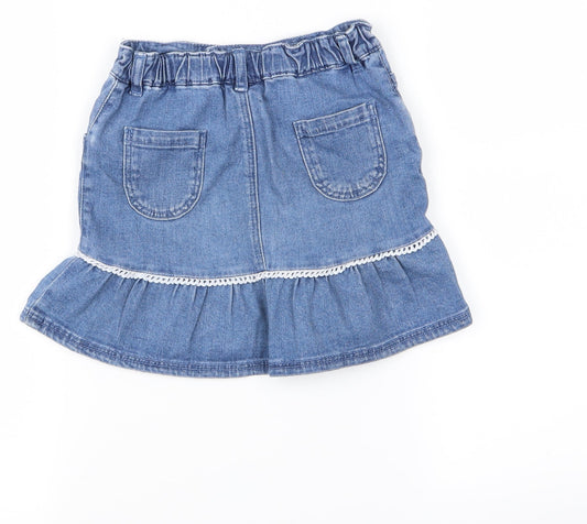 TU Girls Black Denim Swing Skirt Size 3 Years