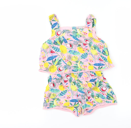Tu kids Girls Pink Cami One Piece Size 3 Years - fruit