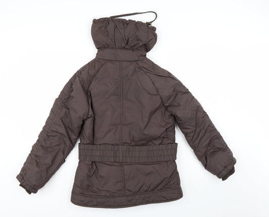 Denim & Co. Womens Brown Windbreaker Coat Size 10