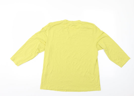 APANAGE Womens Yellow Basic T-Shirt Size XL