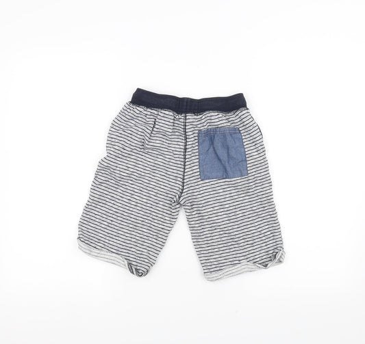 NEXT Girls White Striped Sweat Shorts Size 9 Years