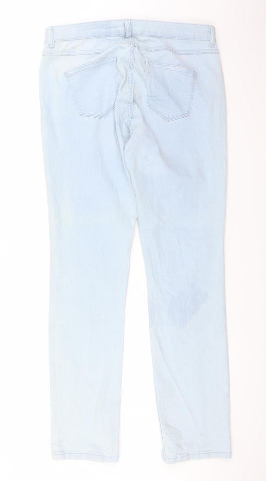 Preworn Womens Blue Denim Straight Jeans Size 14 L30 in