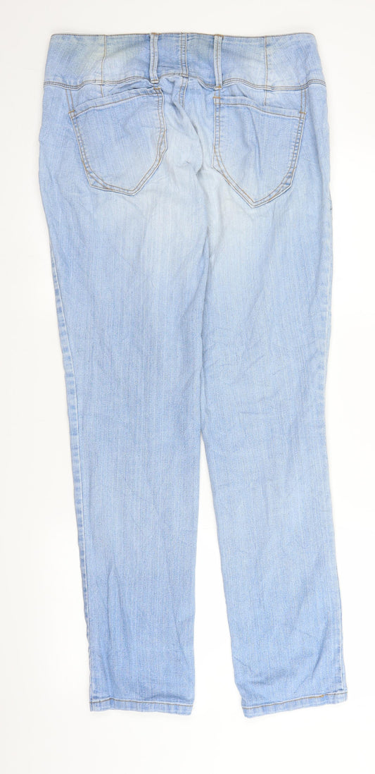 Pieces Womens Blue Denim Straight Jeans Size 35 in L31 in