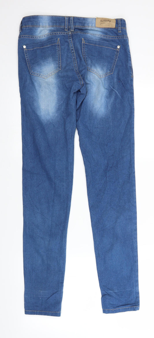 Sinsay Womens Blue Denim Straight Jeans Size 8 L30 in