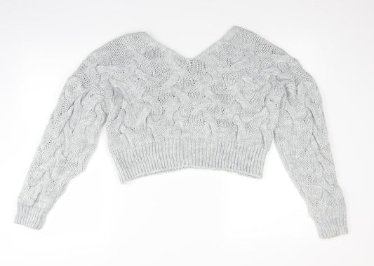 Cameo Womens Grey Knit Pullover Jumper Size M