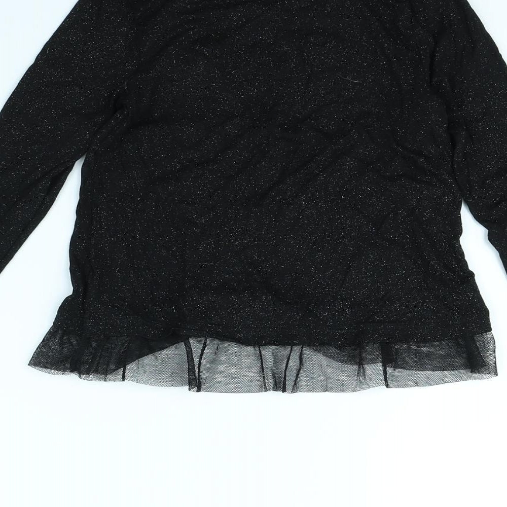 Nutmeg Girls Black Basic T-Shirt Size 10 Years - STAR
