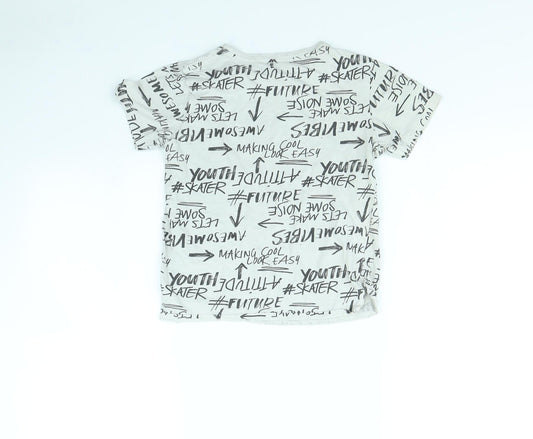 George Boys Grey Spotted Basic T-Shirt Size 8 Years