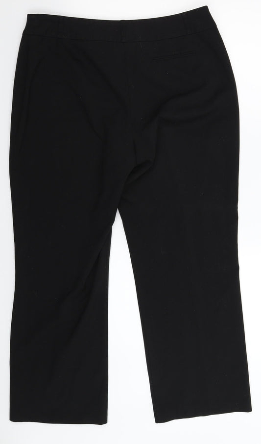 BHS Womens Black Trousers Size 14 L28 in