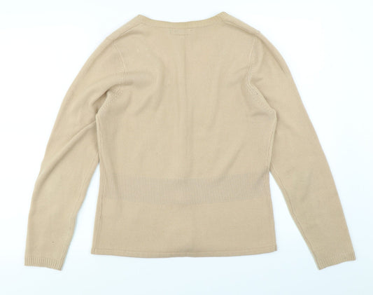 Charlotte Gold Womens Brown Cardigan Jumper Size M