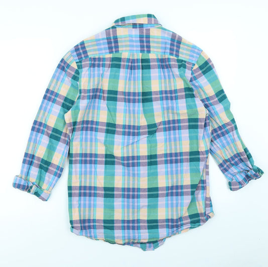Gap Womens Blue Plaid Basic Button-Up Size S