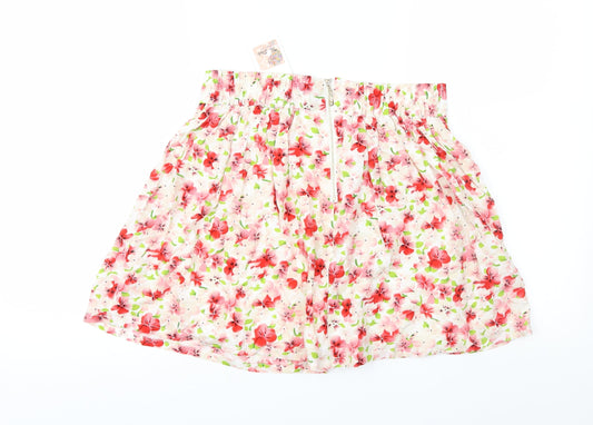The Style Womens Pink Floral Flare Skirt Size S