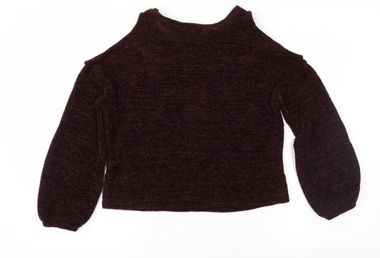 New Look Girls Purple Knit Pullover Jumper Size 10-11 Years