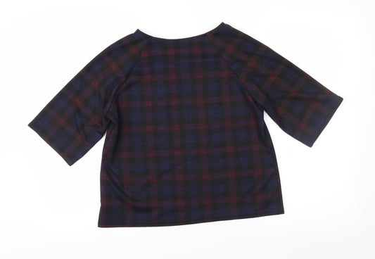 New Look Womens Purple Check Basic Blouse Size 10